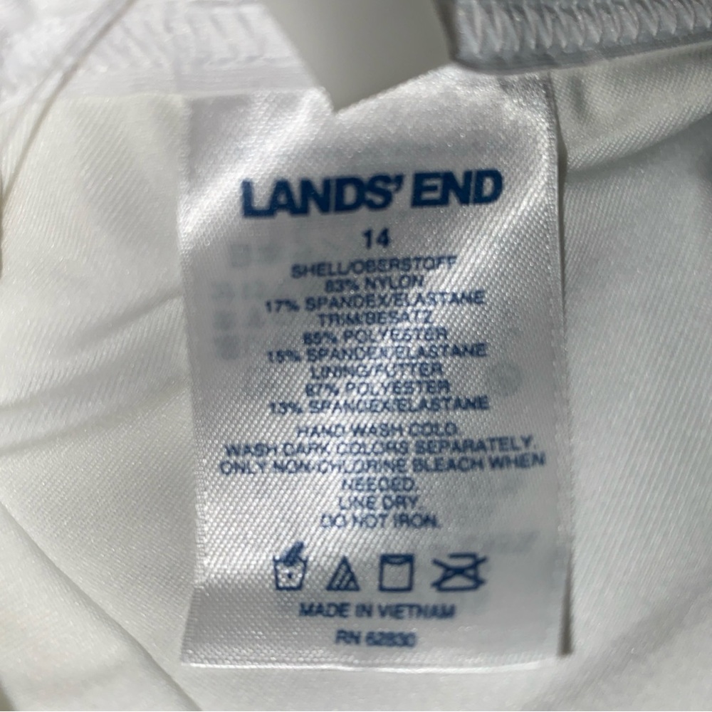 Lands' End‎  Cross-Back Bikini Top Yellow White Size 14 NWT - Picture 7 of 12